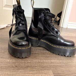 Dr. Martens Black Platform Combat Boots